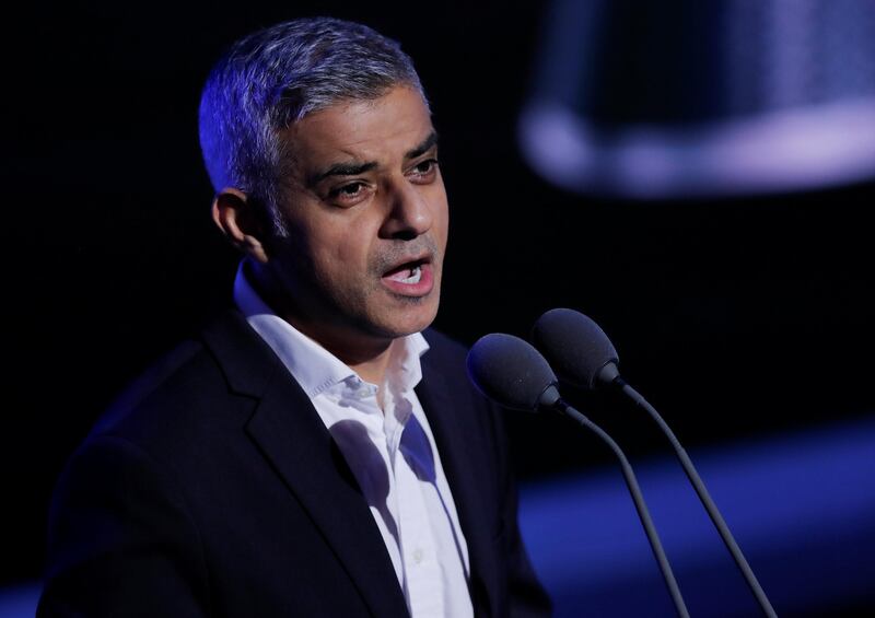 Mayor of London Sadiq Khan speaks during the awards. Eddie Keogh / Reuters