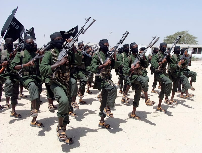 Al Shabab fighters in Somalia in 2011.  AP Photo