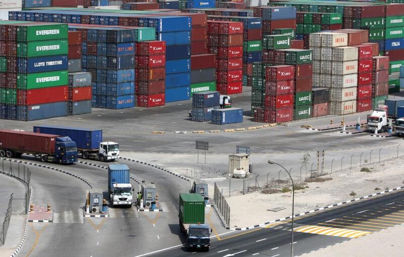 DP World handled 55 million twenty-foot equivalent units in the second half of 2013. Pawan Singh / The National