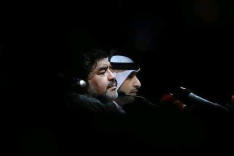 Marwan bin Bayat, the former Al Wasl manager, right, said it was good while Diego Maradona lasted.