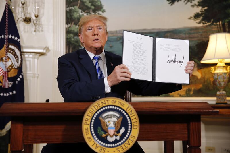 Donald Trump announced the US was pulling out of the Iran nuclear deal and that sanctions would be reimposed on Iran in May 2018. Reuters