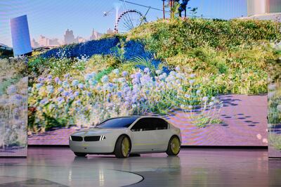 The BMW i Vision Dee at the 2023 Consumer Electronics Show. Bloomberg