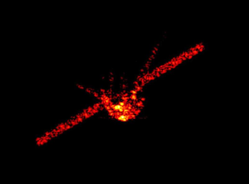 In this picture  picture released by Fraunhofer Institute FHR, the shape of China's falling space station Tiangong-1 can be seen in this radar image from the Fraunhofer Institute for High Frequency Physics and Radar Techniques near Bonn, Germany. In the next few days, the  unoccupied Chinese space station, Tiangong-1, is expected to reenter the atmosphere following the end of its operational life. Most of the craft should burn up. . (Fraunhofer Institute FHR via AP)