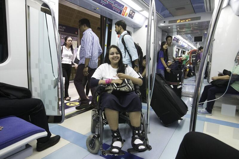 Shobhika Kalra says the Dubai Metro has made her more mobile and independent since it opened five years ago on September 9, 2009. Jaime Puebla / The National