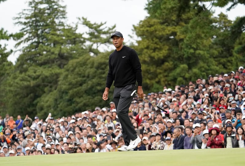 Tiger Woods on the 9th hole at the Zozo Championship. AP