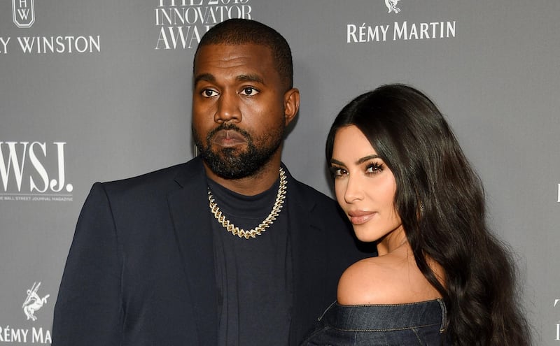 FILE - Kanye West, left, and Kim Kardashian attend the WSJ. Magazine Innovator Awards on Nov. 6, 2019, in New York. Kim Kardashian West filed for divorce Friday, Feb. 19, 2021, from Kanye West after 6 1/2 years of marriage. Sources familiar with the filing but not authorized to speak publicly confirmed that Kardashian filed for divorce in Los Angeles Superior Court. The filing was not immediately available. (Photo by Evan Agostini/Invision/AP, File)