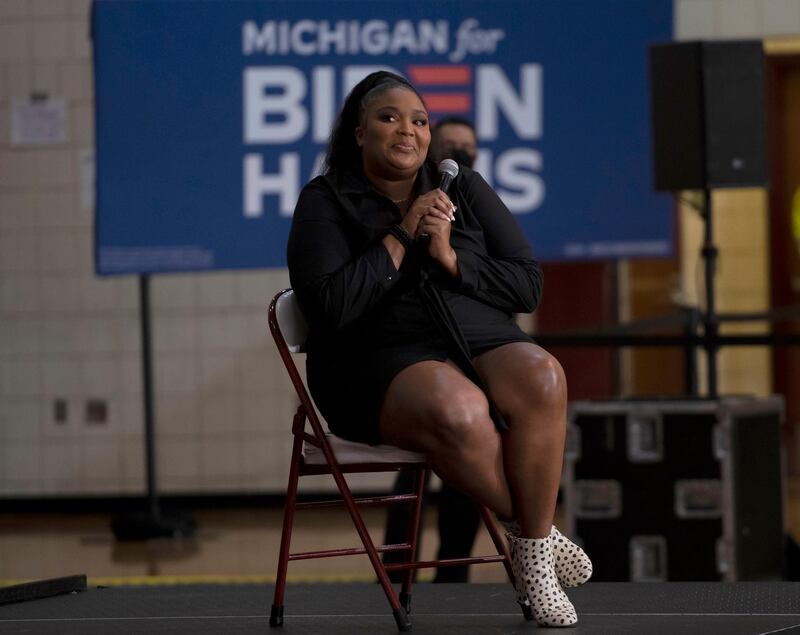 Voting Biden: Singer Lizzo. AP Photo