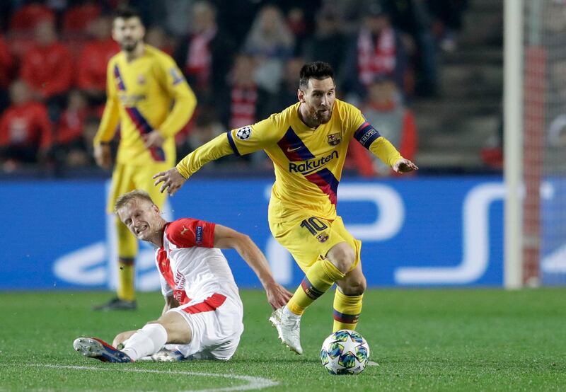 Barcelona's Lionel Messi, right. AP