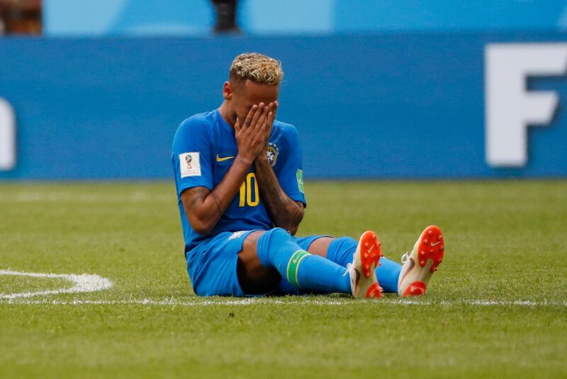 Neymar gets emotional after Brazil defeated Costa Rica. Etienne Laurent / EPA