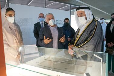 Sultan Al Qasimi inaugurates the exhibition 'A View of the Soul... Gibran Khalil Gibran'. WAM