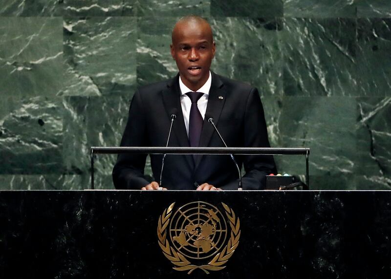 President Jovenel Moise addresses the 73rd session of the UN General Assembly in New York,  2018.