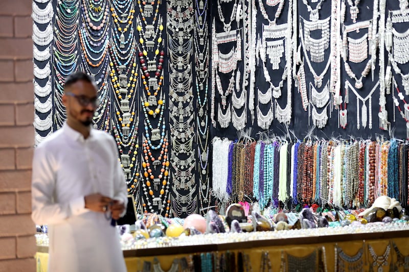 Jewellery for sale at the Yemen pavilion. There are more than 25 country pavilions at the festival