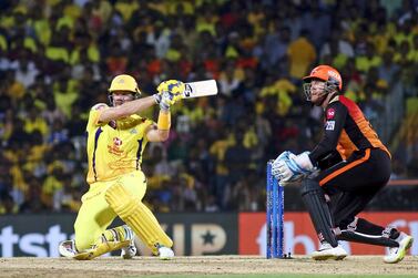 Chennai Super Kings opening batsman Shane Watson smashed 96 runs off 53 balls against Sunrisers Hyderabad on Tuesday. AP