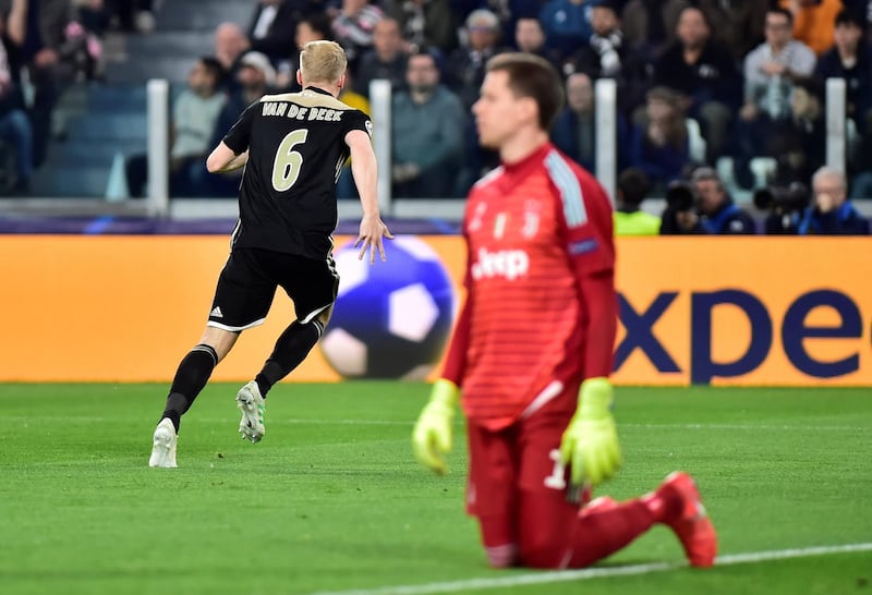 Ajax's Donny van de Beek celebrates. Reuters