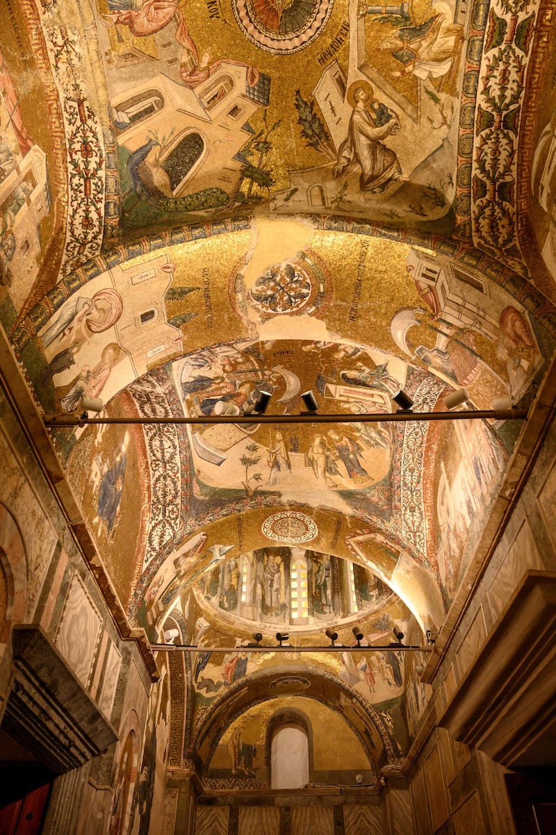 A view of the ceiling of the Chora or Kariye Museum. AFP