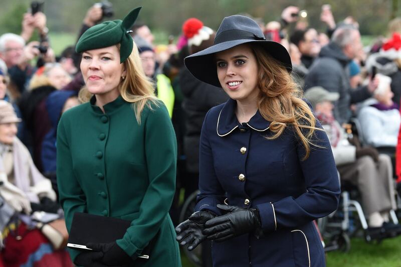 Britain's Princess Beatrice of York arrives for the Royal Family's traditional Christmas Day service at St Mary Magdalene Church in Sandringham, Norfolk, eastern England. AFP