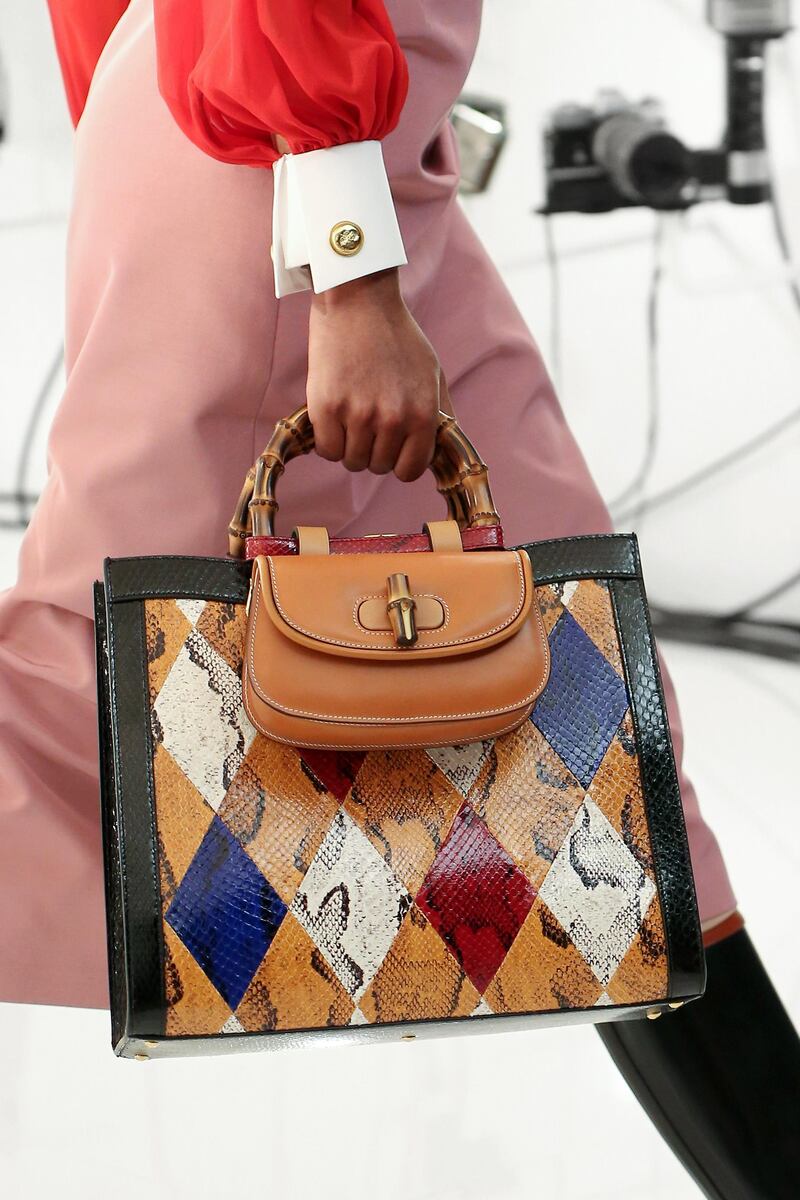 ROME, ITALY - APRIL 15: A detail from Gucci Aria collection on April 15, 2021 in Rome, Italy. (Photo by Ernesto S. Ruscio/Getty Images for Gucci)