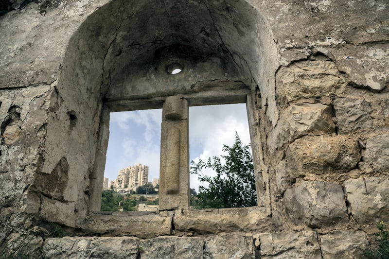 Yacoub Odeh's birthplace Lifta with new Israeli developments on the edge of town's lands. Before 1948 Lifta had 3,000 residents, says Mr Odeh. William Parry for The National