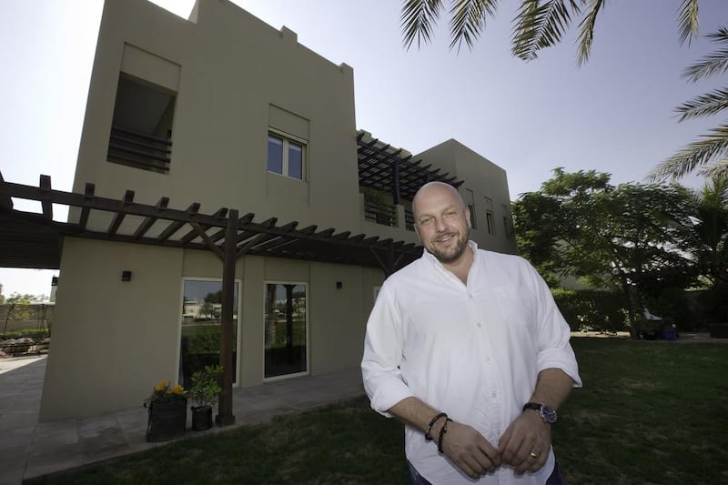 Swede Lars Narfeldt at his energy-efficient home in The Meadows, Dubai. Jaime Puebla / The National 
