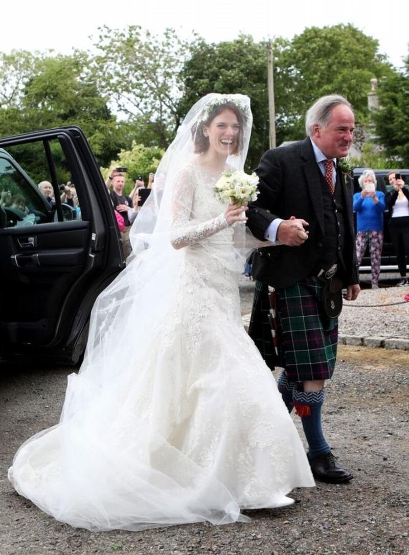 'Games of Thrones' actress Rose Leslie wore a dress by Lebanese designer Elie Saab for her wedding to Kit Harington. Photo: Rose Leslie