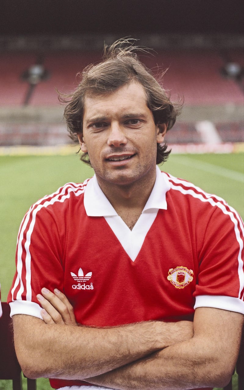 MANCHESTER, UNITED KINGDOM - JULY 01:  Manchester United player Ray Wilkins pictured at the pre season photocall before the 1980/81 season at Old Trafford in Manchester, England.  (Photo by Duncan Raban/Allsport/Getty Images)