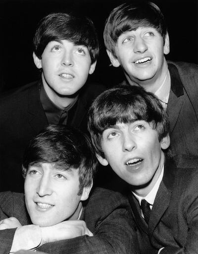 John Lennon, George Harrison, Ringo Starr, Paul McCartney. 10th February 1963. (Photo by Daily Mirror/Mirrorpix/Mirrorpix via Getty Images)