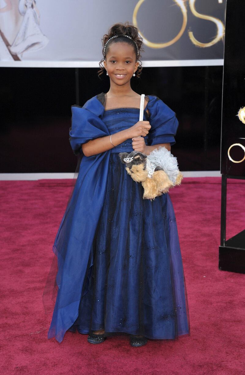 Actress Quvenzhane Wallis arrives at the 85th Academy Awards at the Dolby Theatre on Sunday Feb. 24, 2013, in Los Angeles. (Photo by John Shearer/Invision/AP) *** Local Caption ***  85th Academy Awards - Arrivals.JPEG-08fdc.jpg