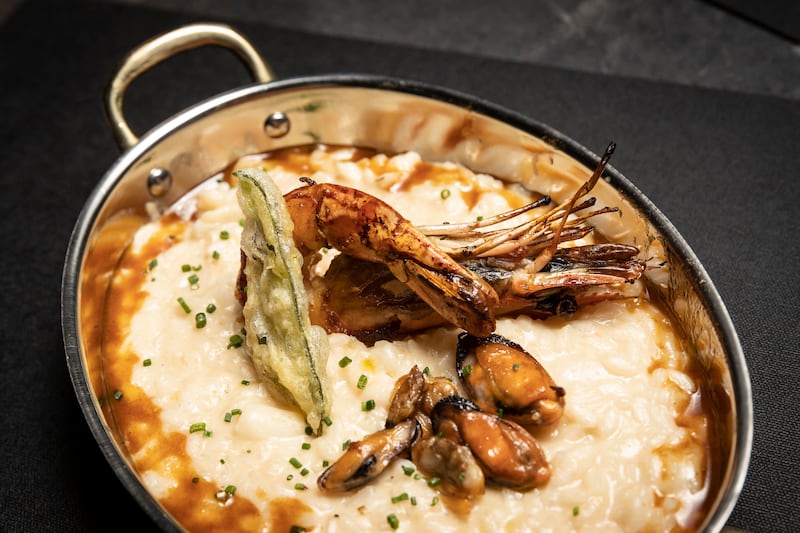 Seafood risotto.