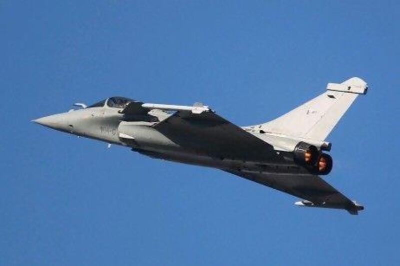 Dassault of France is in negotiations to sell 60 Rafale fighter jets, top, worth $10 billion to the Armed Forces. Karim Sahib / AFP