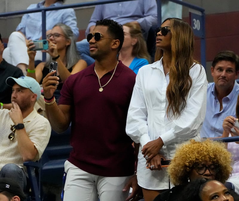 Russel Wilson and Ciara at the Billie Jean King National Tennis Centre on Friday. USA TODAY Sports