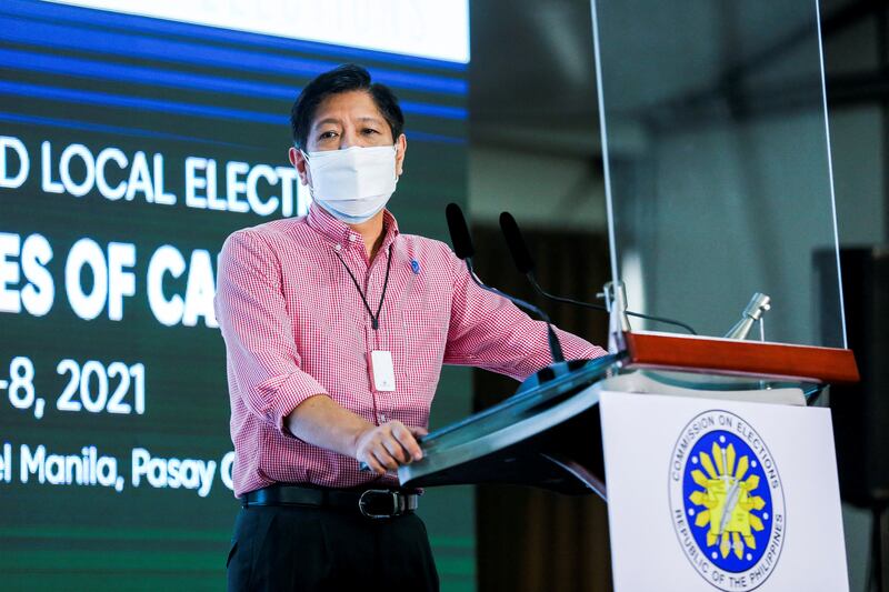 Ferdinand Marcos Jr has faced at least eight complaints urging the Comelec to bar him. Photo: Reuters