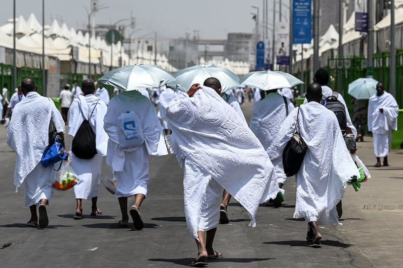 Pilgrims arrive for Hajj. AFP