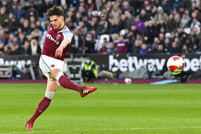 Declan Rice 7 – The West Ham captain had an assured performance as he helped his team take control of possession in the second half. AFP
