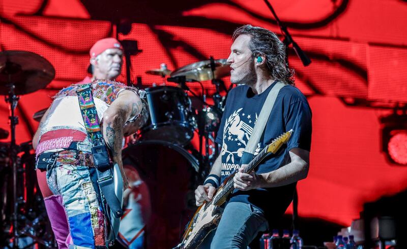 Abu Dhabi, United Arab Emirates, Red Hot Chilli Peppers at The Arena, Yas Island.
September 4, 2019.    Red hot Chilli    
Victor Besa / The National
Section:  NA
Reporter:  Saeed Saeed