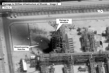 Images of the damage to infrastructure at at Saudi Aramco's Kuirais oil field in Buqyaq, Saudi Arabia,  US government/Digital Globe via AP