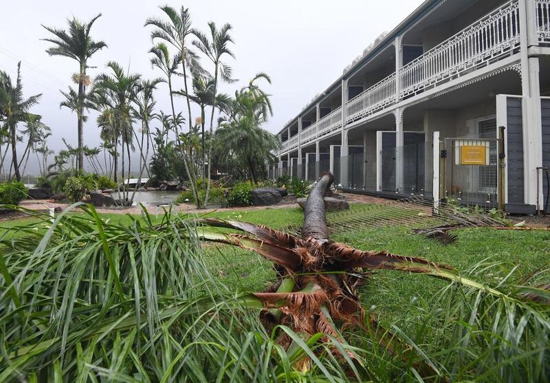 The town is a jumping-off point for the Whitsunday Islands, a popular tourist destination that has been pummeled by fierce winds that damaged roofs and knocked down palm trees. Dan Peled / EPA