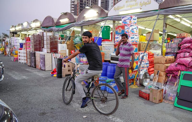 Abu Dhabi, United Arab Emirates, July 17, 2019.  Vendors of Al Mina Photo Project.  Al Mina Souk Market --
Victor Besa/The National
Section:  NA
Reporter: