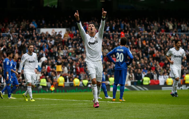 Cristiano Ronaldo's 20th hat-trick was for Real Madrid against Getafe on January 27, 2013. Reuters