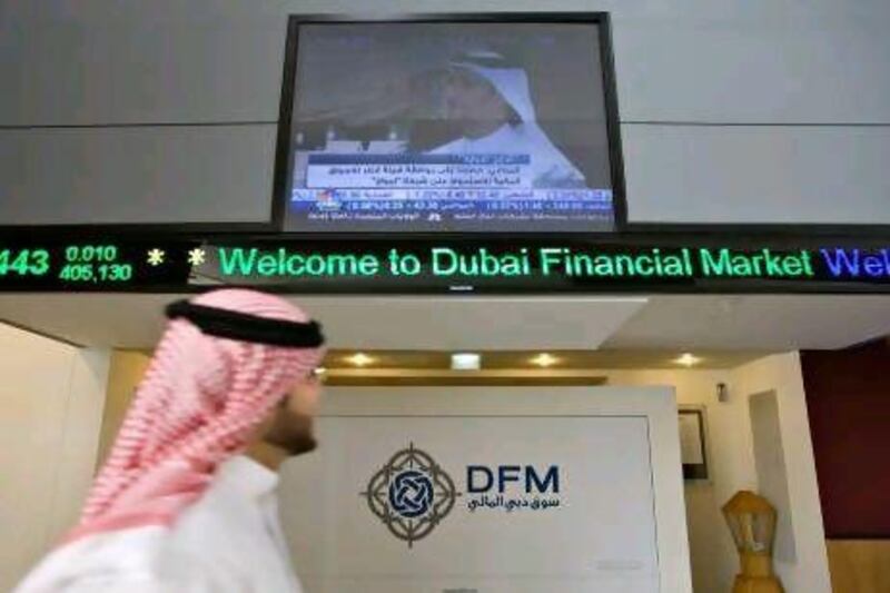 The Dubai Financial Market General Index declined 0.8 per cent, its biggest one-day decline in three weeks. Jeff Topping / The National