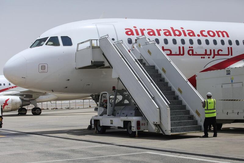 An Air Arabia plane at Ras Al Khaimah International Airport. Sarah Dea / The National