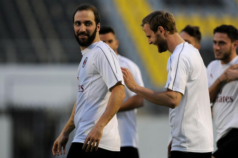 Higuan at the training session.