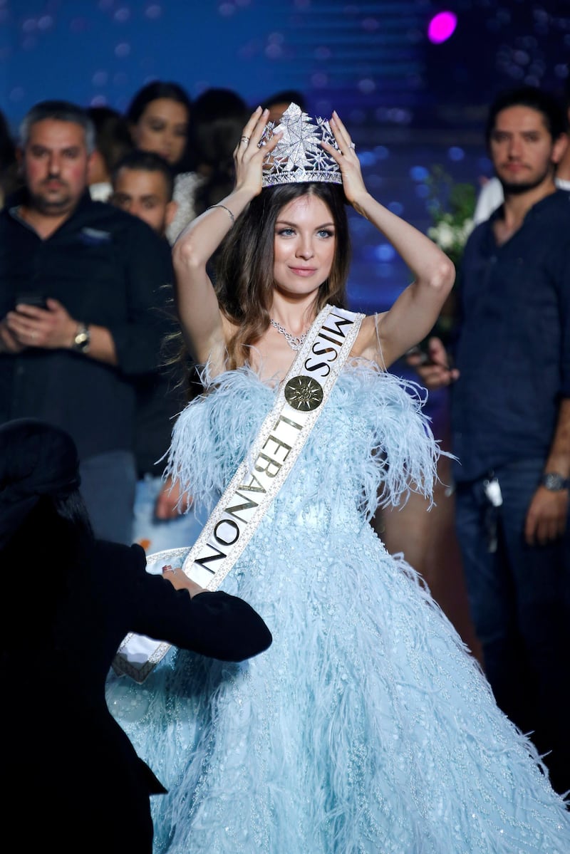 Maya Reaidy holds her crown after winning the Miss Lebanon 2018 competition at Forum de Beyrouth in Beirut, Lebanon September 30, 2018. Photo / Reuters
