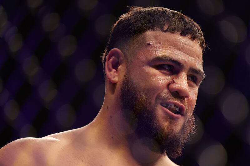 Tai Tuivasa before his heavyweight fight against Derrick Lewis at UFC 271. AFP