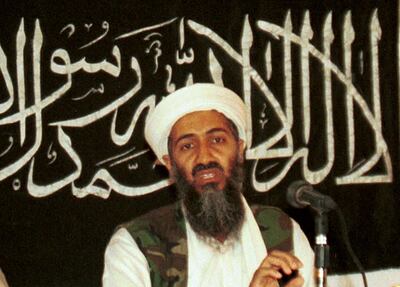 FILE - In this 1998 file photo made available on March 19, 2004, Osama bin Laden is seen at a news conference in Khost, Afghanistan. After 20 years America is ending its â€œforeverâ€ war in Afghanistan. After the terror assault of 9/11 the world rallied behind America and together the US and NATO entered Afghanistan to hunt down and destroy the mastermind Osama bin Laden and his al Qaida terrorist network. But  the US and its allies have been dragged into a war between a re-emergent Taliban and an Afghan government, dominated by warlords, whose power and wealth were alienating ordinary Afghans. (AP Photo/Mazhar Ali Khan, File)