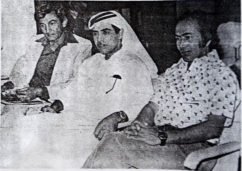 Hanif Mohammad with Qasim Noorani and Abdul Rehman Bukhatir.  Courtesy: The Cricketer Pakistan