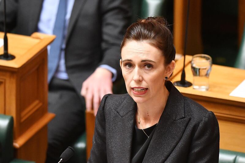 WELLINGTON, NEW ZEALAND - MARCH 19: Prime Minister Jacinda Ardern speaks to the house at Parliament on March 19, 2019 in Wellington, New Zealand. 50 people were killed, and dozens are still injured in hospital after a gunman opened fire on two Christchurch mosques on Friday, 15 March.  The accused attacker, 28-year-old Australian, Brenton Tarrant, has been charged with murder and remanded in custody until April 5. The attack is the worst mass shooting in New Zealand's history. (Photo by Mark Tantrum/Getty Images)