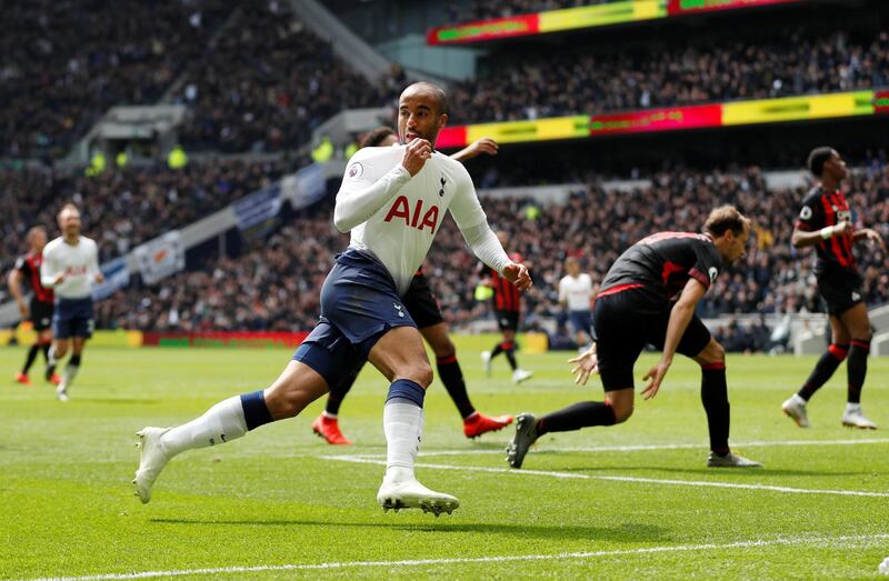 Tottenham's Lucas Moura scores their second goal. Reuters