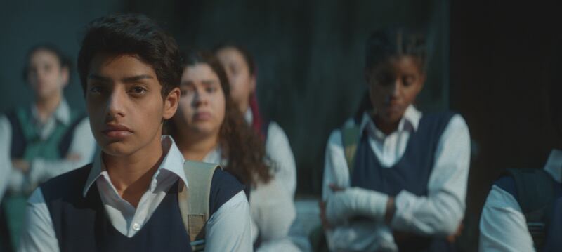 The Saudi film From the Ashes is inspired by a real-life story that revolves around a fire that sparks in the basement of an all-girls school. Photo: Netflix