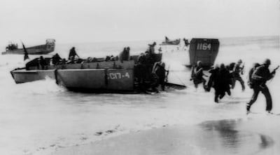 US marines land on the Red Beach in front of the Lebanese coastal village of Khalde, near Beirut, on July 15, 1958. AFP