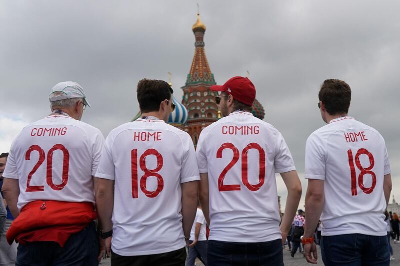 England fans gather at Red Square. Getty Images
